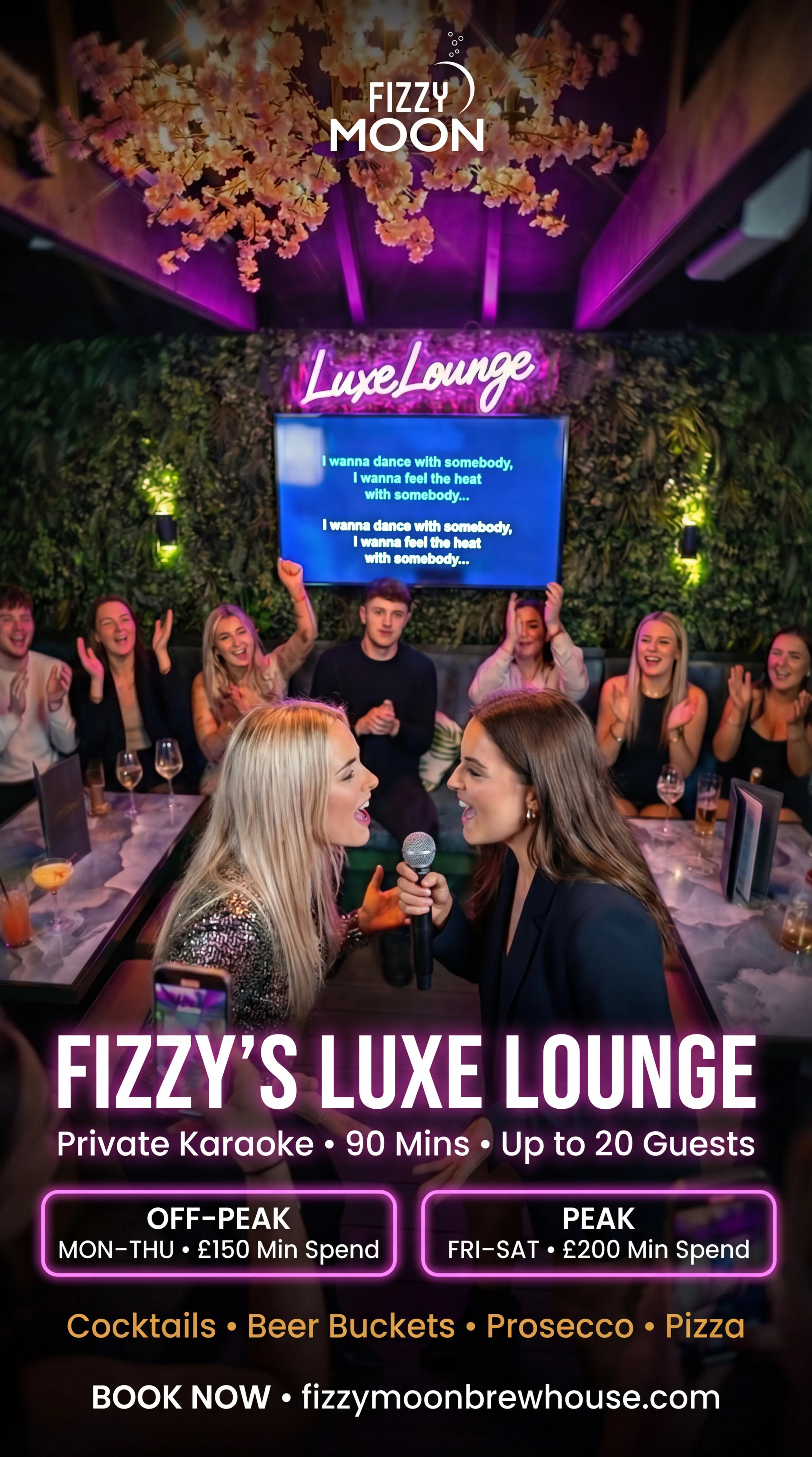 Luxe Lounge Karaoke Booth at Fizzy Moon Brewhouse